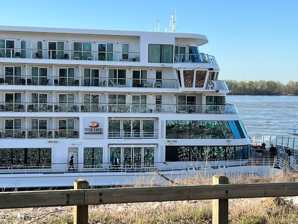 Viking Mississippi riverboat docked at Terrene Landing
